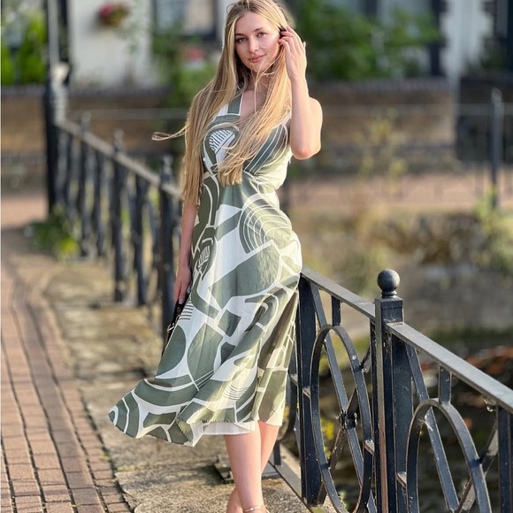 Zara NWT printed halter dress 2183/247 - Picture 2 of 11